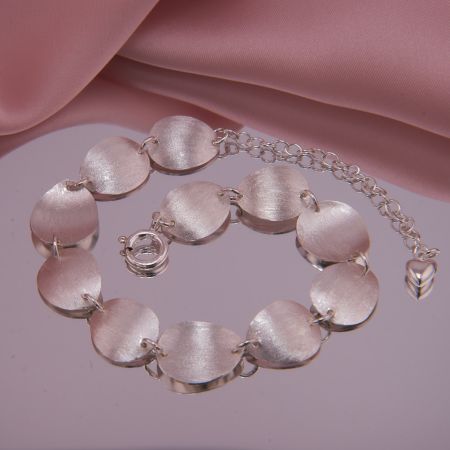 Silber Armband Plättchen organisch konvex konkav